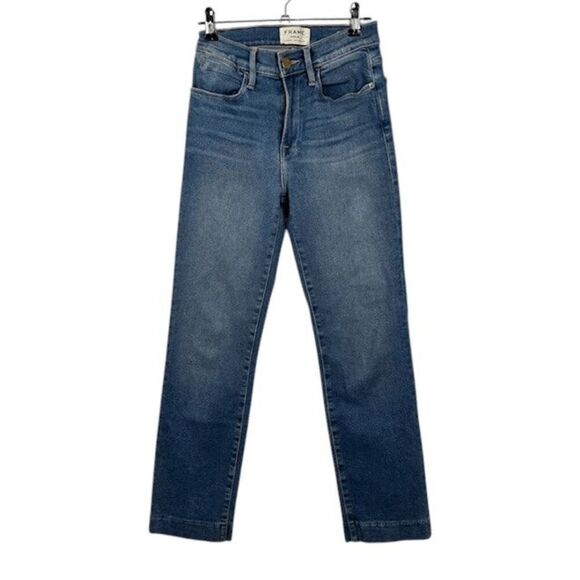 FRAME Le High Straight in Rubik Wash Stretch comfort Size 24 - Picture 2 of 15